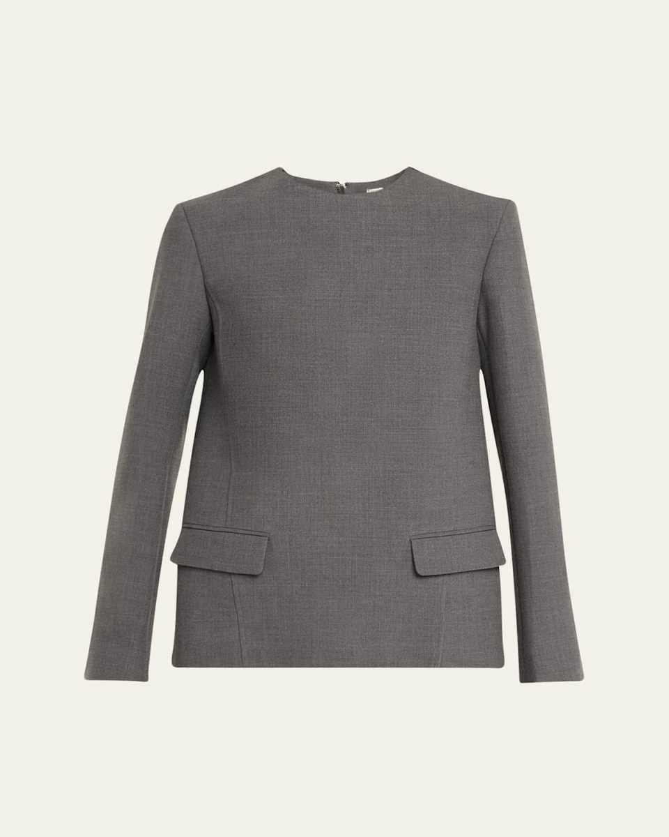 Pocket Long Sleeve Evening Top